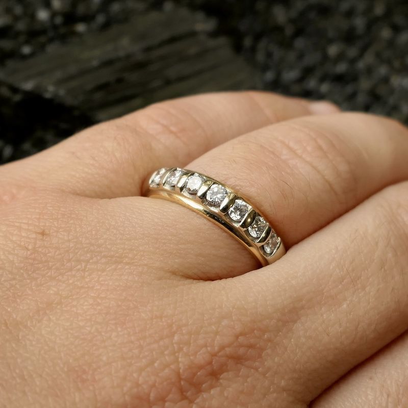 Image 11 of 18-karat two-tone gold ring with 0.42 ct. diamond