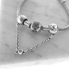 Image 2 of Pandora safety chain; Silver; Heart Relief | 8 cm