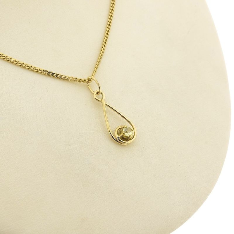 Image 4 of Gold subtle pendant with Fancy Yellow diamond | 0.15 ct.