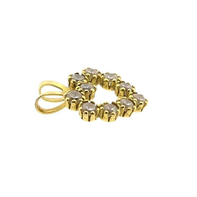 Image 7 of Gold heart pendant with zirconia