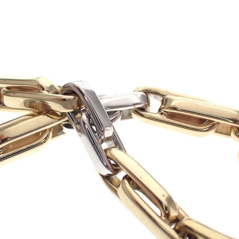 Image 4 of Two-tone solid gold link bracelet | 19 cm