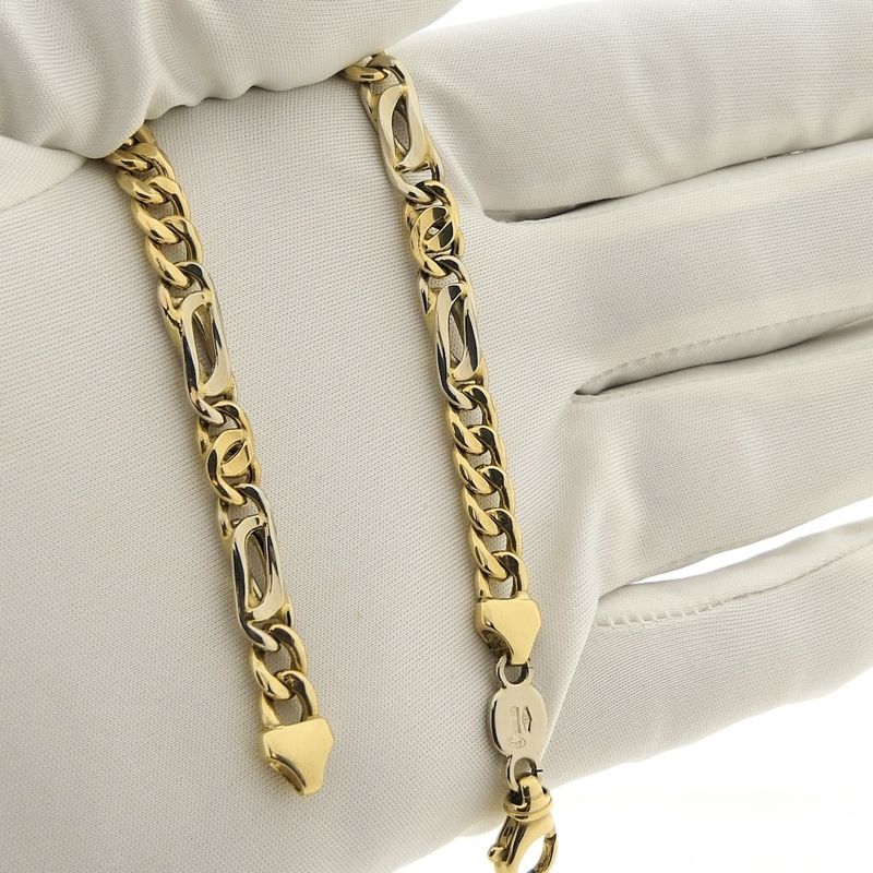 Image 10 of Two-tone gold link bracelet; Manchini