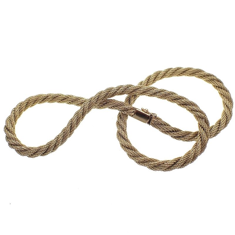 Image 3 of Gold twisted mesh link necklace