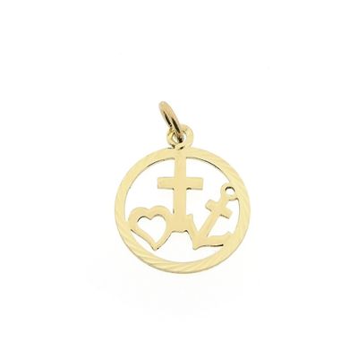 Image 1 of Gold pendant; Faith, hope, and love