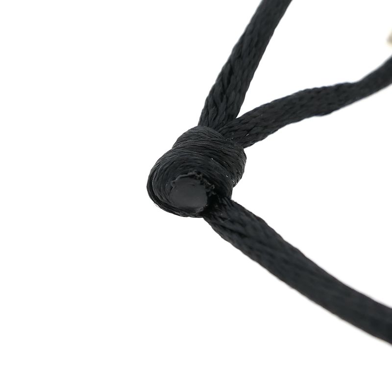 Image 3 of Black Satin Cord Bracelet with Silver Link