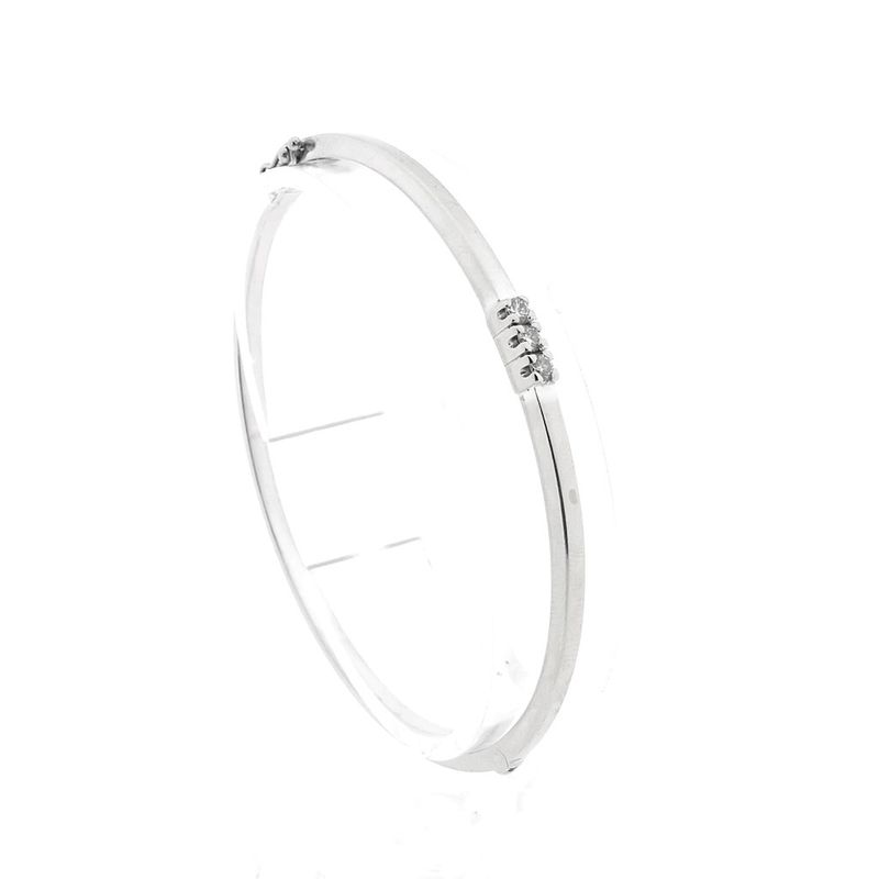 Image 1 of White gold bangle with 0.15 ct. diamond | Ø 60.7 mm