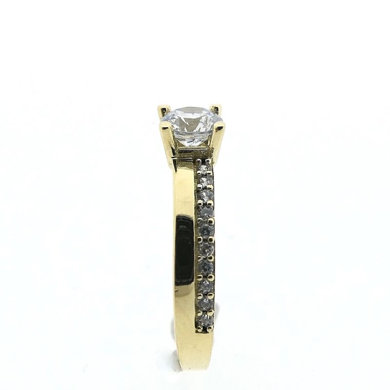 Image 7 of Gold solitaire ring with zirconia