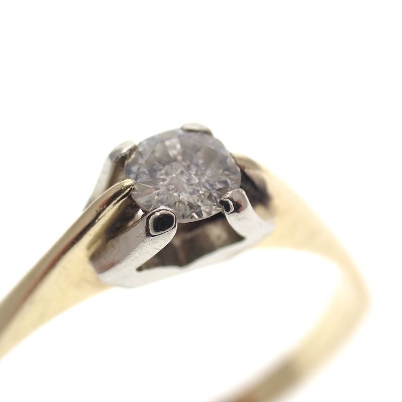 Image 4 of Two-tone gold solitaire ring set with diamond