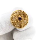 Image 8 of Filigree Brooch with Red Zirconia; 20 Karat