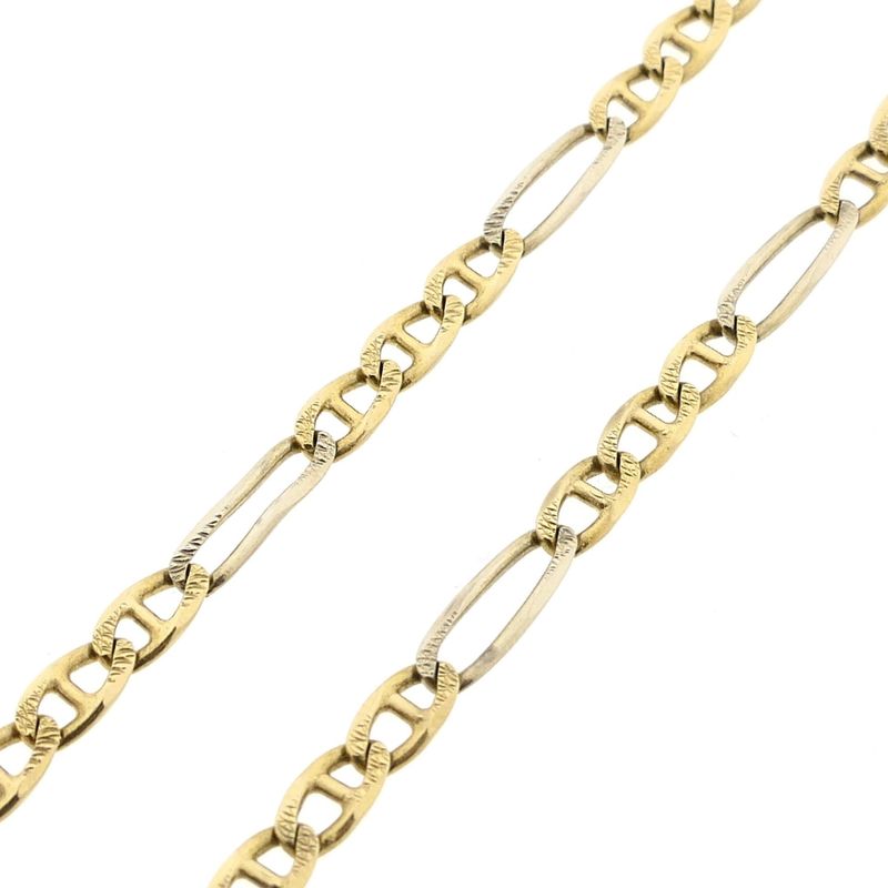 Image 6 of Bicolor Gold Figaro/Marine Link Chain