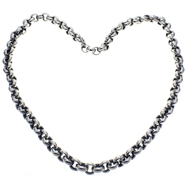 Image 1 of Silver robust jasseron necklace | 63 cm