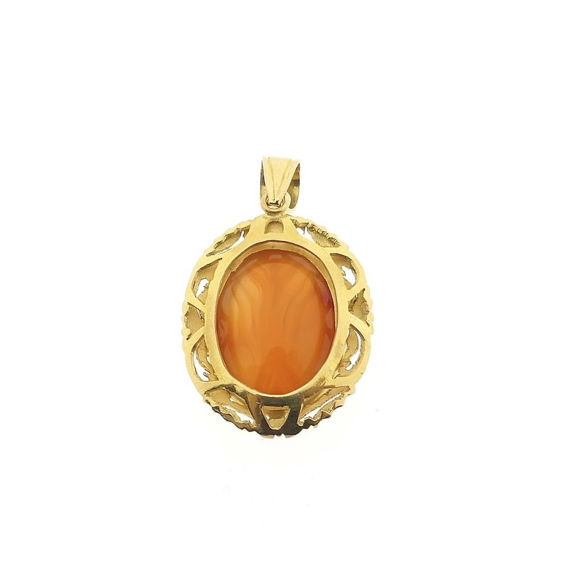 Image 7 of Gold pendant with carnelian