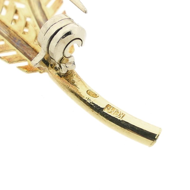 Image 6 of Vintage gold feather brooch