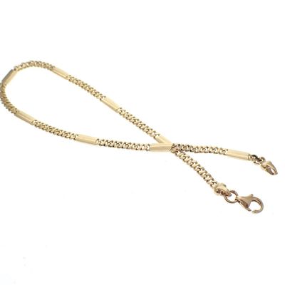 Gold gourmet link bracelet with fantasy | 22 cm Image 1 of Gold gourmet link bracelet with fantasy | 22 cm