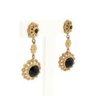 Image 3 of Gold Earrings with Garnet; 14 Carat