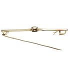 Image 4 of Vintage white gold long narrow brooch with moissanite