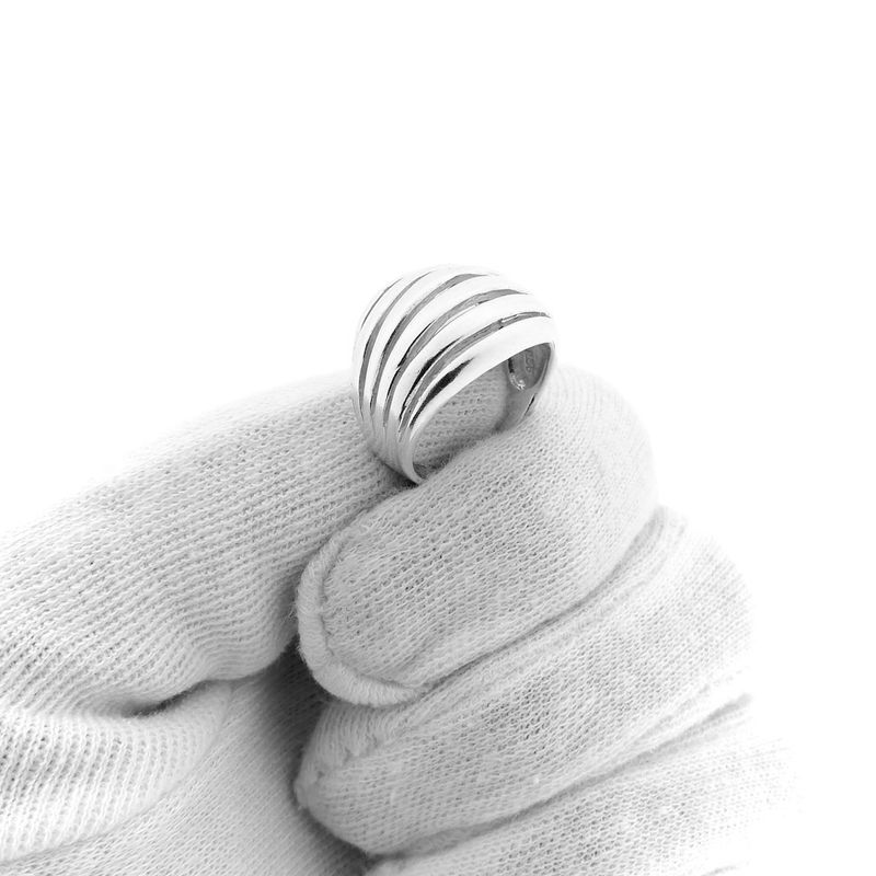 Image 9 of Silver ring with a domed design
