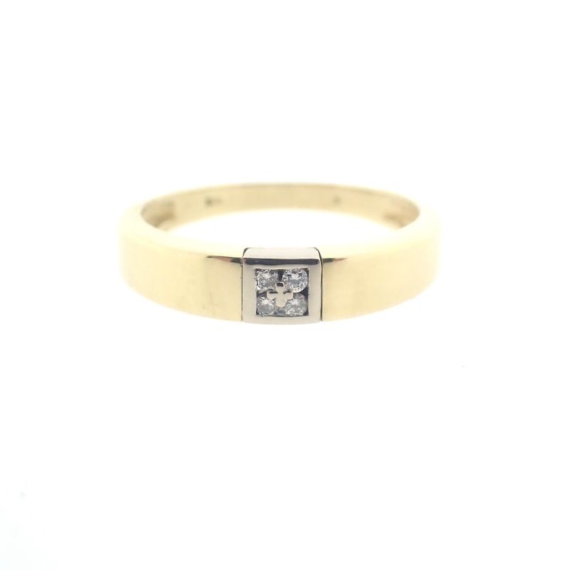 Image 3 of Gold ring with diamond; 0.08 ct.