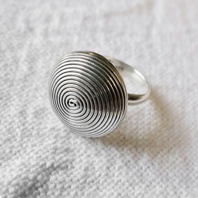 Image 2 of Silver ring with spiral