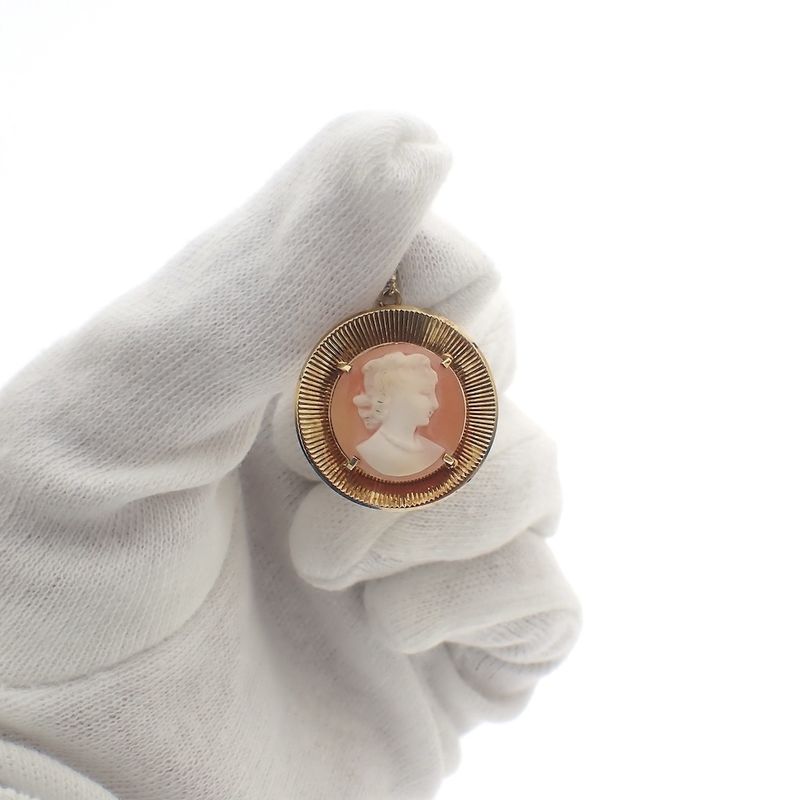 Image 9 of Vintage gold pendant with cameo