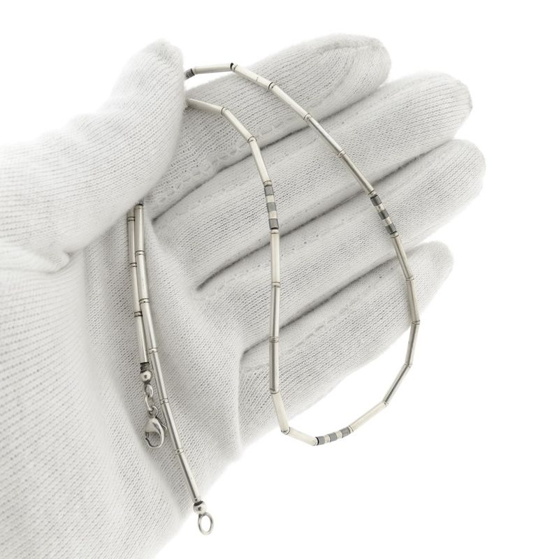 Image 8 of Silver chain with bars | 43.5 cm