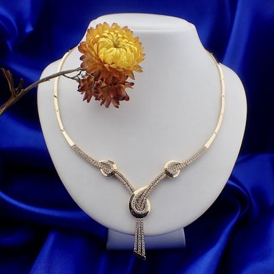 Image 2 of Gold necklace with zirconia; Geçen | 46 cm