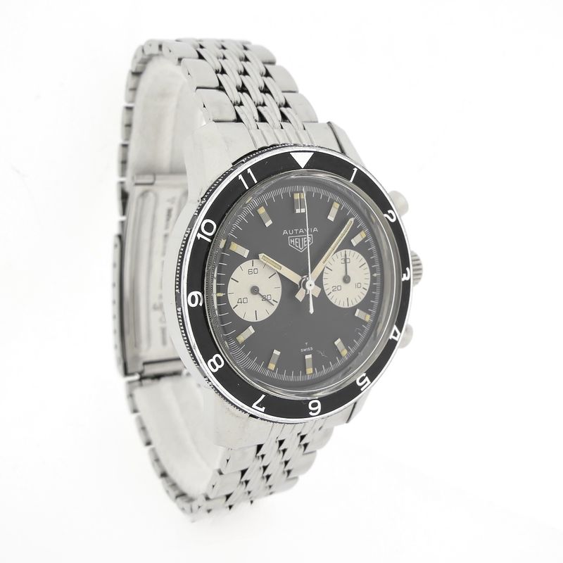 Image 3 of Heuer Autavia Chronograph 'Beads of Rice' 7763; Vintage men's watch