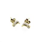 Image 3 of Bicolor gold stud earrings with zirconia