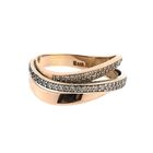 Image 3 of Rose Gold Crossover Ring with Zirconia