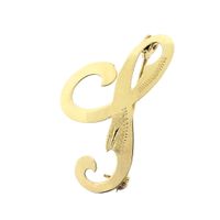 Gold letter brooch; letter S