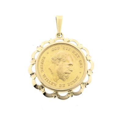 Image 1 of Gold pendant of 10 guilder coin with King William III