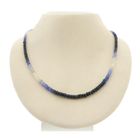 Image 1 of Multi-colored sapphire bead necklace with gold clasp