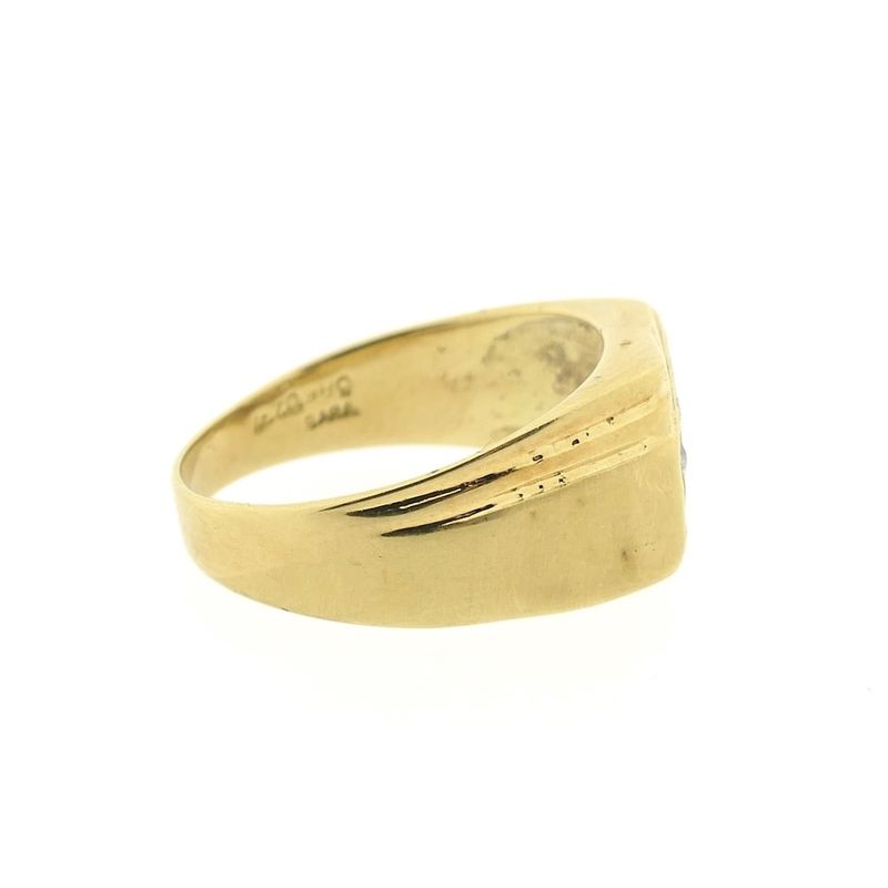 Image 6 of Gold men's signet ring with zirconia