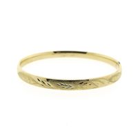 Vintage gold slave bracelet with engravings | Ø 64.5 mm