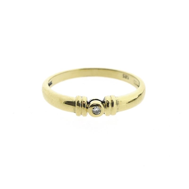 Image 4 of Gold solitaire ring with diamond | 0.01 ct.
