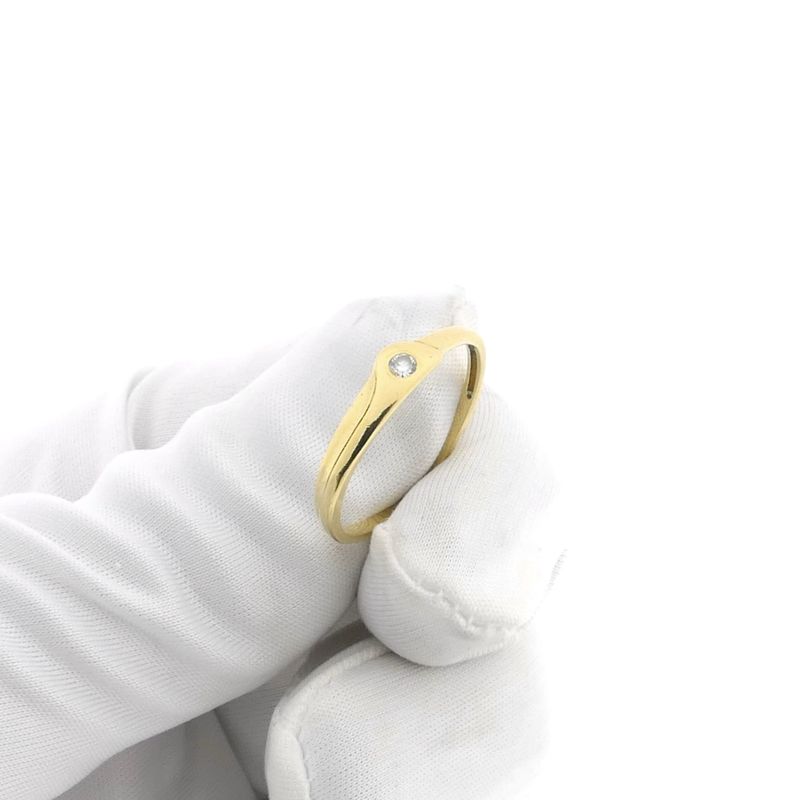 Image 9 of Gold solitaire ring with zirconia