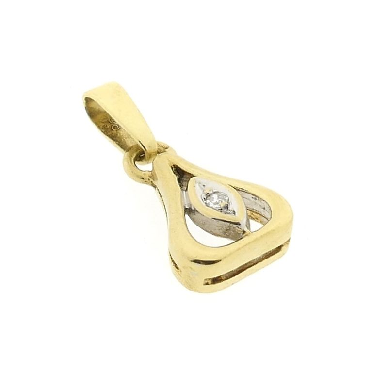 Image 6 of Gold subtle pendant with diamond; 0.01 ct.