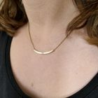 Image 10 of Gold cobra link necklace with 0.03 ct. diamond | 42.5 cm