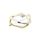 Afbeelding 3 van Bicolor gouden broche met diamanten; 0,06 ct. 