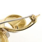 Image 8 of Gold brooch in the form of a bow with diamonds; 0.035 ct.