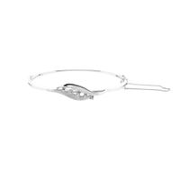 Witgouden slavenarmband met diamanten; 0,17 ct. 