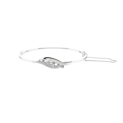 Afbeelding 1 van Witgouden slavenarmband met diamanten; 0,17 ct. 