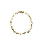 Image 4 of Two-tone gold flat gourmet link bracelet with diamonds; 0.42 ct.