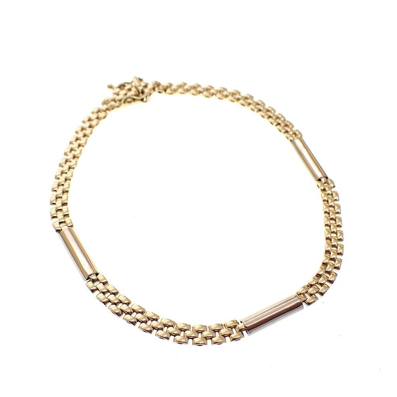 Image 4 of Two-tone gold link bracelet; Men | 19 cm