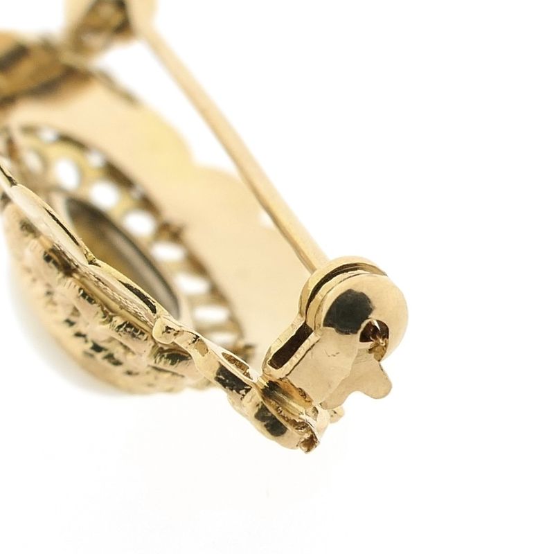 Image 6 of Gold brooch with precious opal