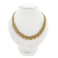 Golden Braided Fox Tail Link Necklace