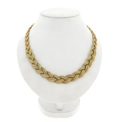 Image 1 of Golden Braided Fox Tail Link Necklace