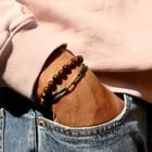 Image 12 of Forever Knots® Handmade Green Satin Bracelet with Gold Link