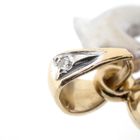 Image 5 of Two-tone gold pendant of two dolphins with diamond | 0.005 ct.