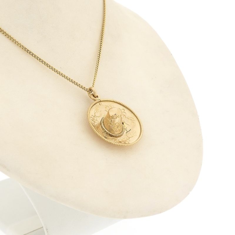 Image 4 of Gold sombrero pendant | Mexico